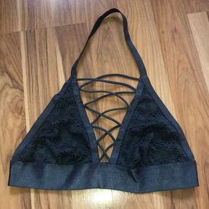 Dark grey/blue urban outfitters lace tie bralette